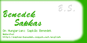 benedek sapkas business card