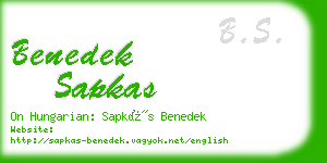 benedek sapkas business card